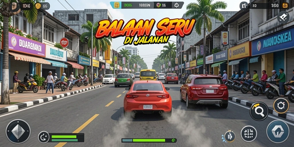 Screenshot gameplay ID66 menampilkan balapan yang mendebarkan dan grafis yang indah.