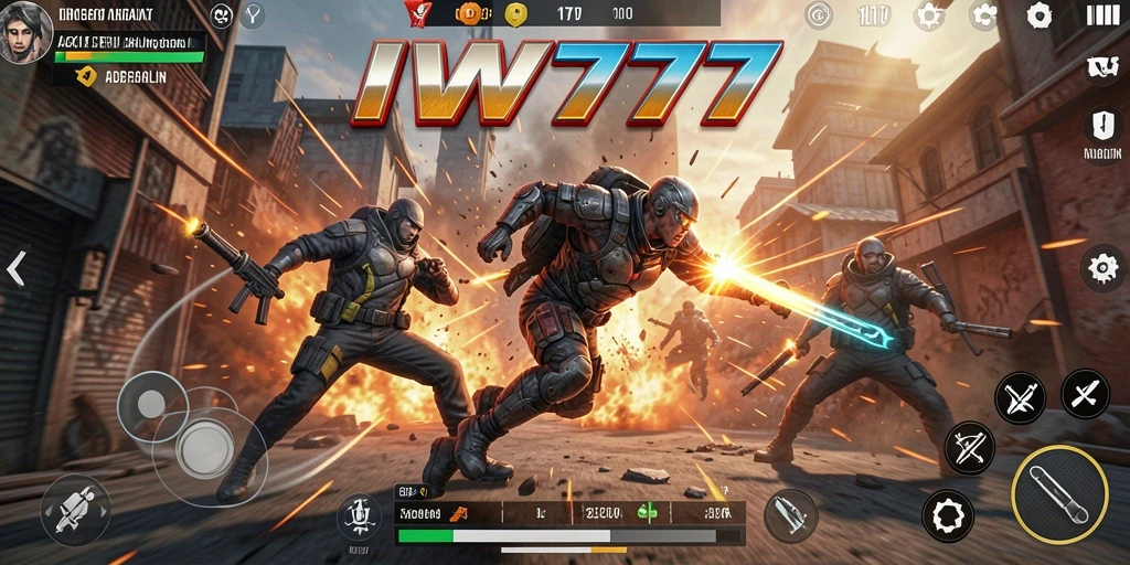 Tampilan menegangkan dari gameplay IW777 di aksi pertempuran.