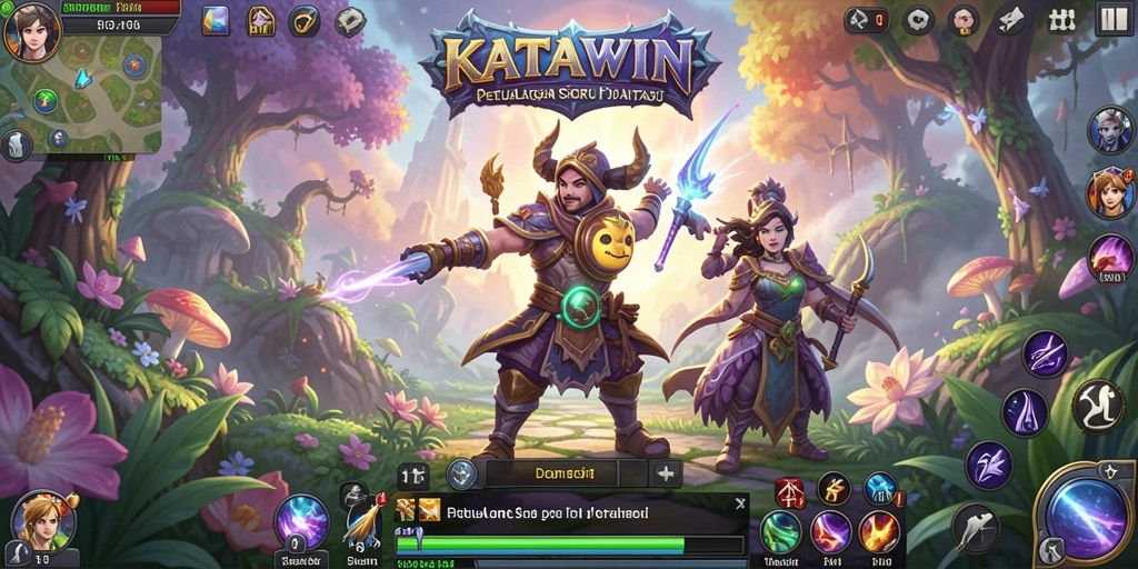 Screenshot KATAWIN yang menampilkan aksi pertarungan seru dalam gameplay MMORPG.