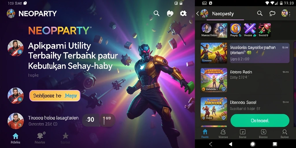 Tampilan antarmuka NEOPARTY yang menarik dan mudah digunakan.