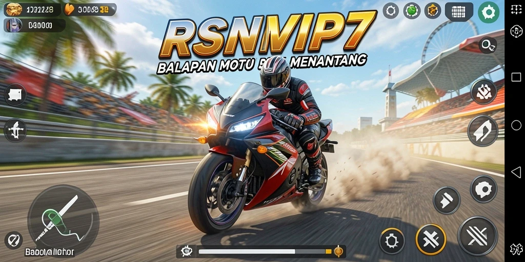 Screenshot RSNVIP7 menampilkan variasi trek balap motor yang seru.