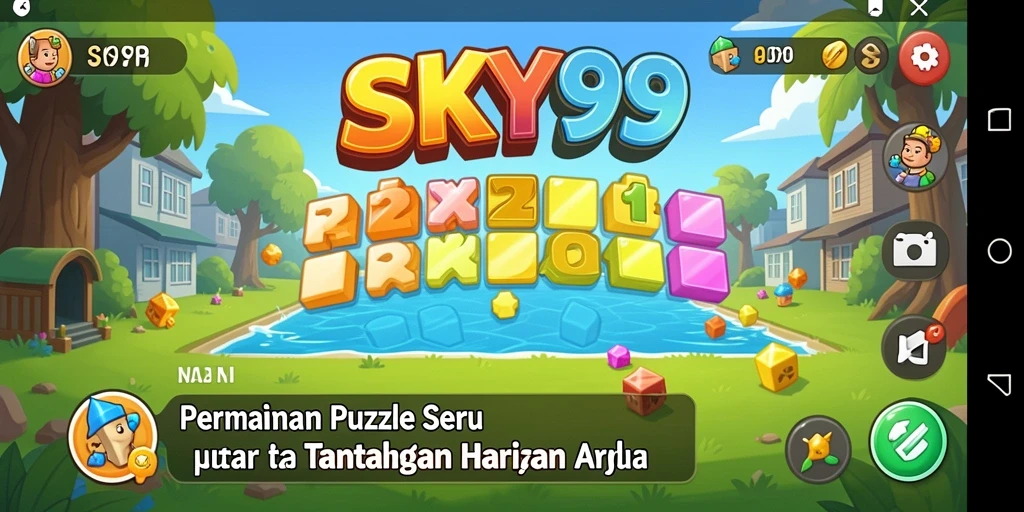 Screenshot menunjukkan gameplay menantang dari permainan Puzzle SKY99.