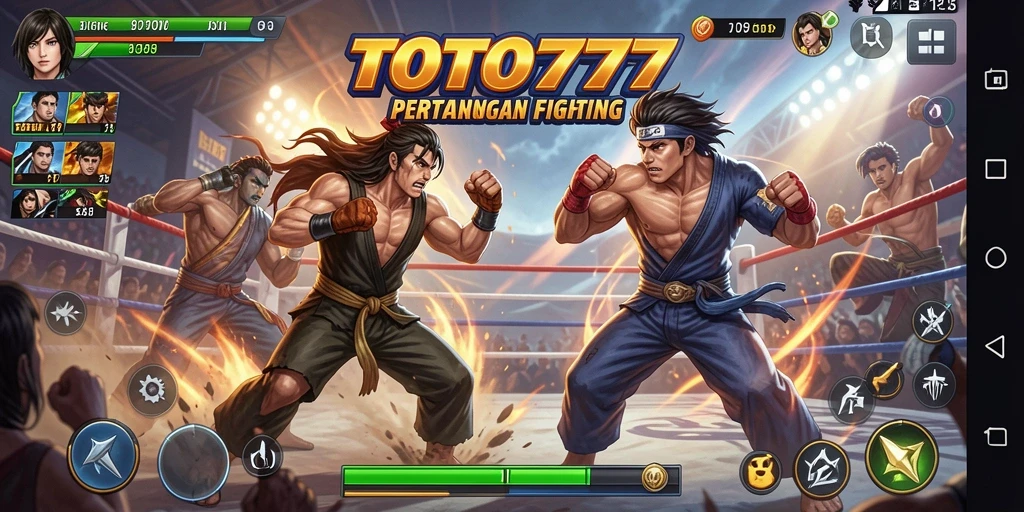 Screenshot gameplay TOTO777 menampilkan pertarungan seru antara dua karakter.